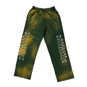 Caution Sweatpants | Green Acid Wash