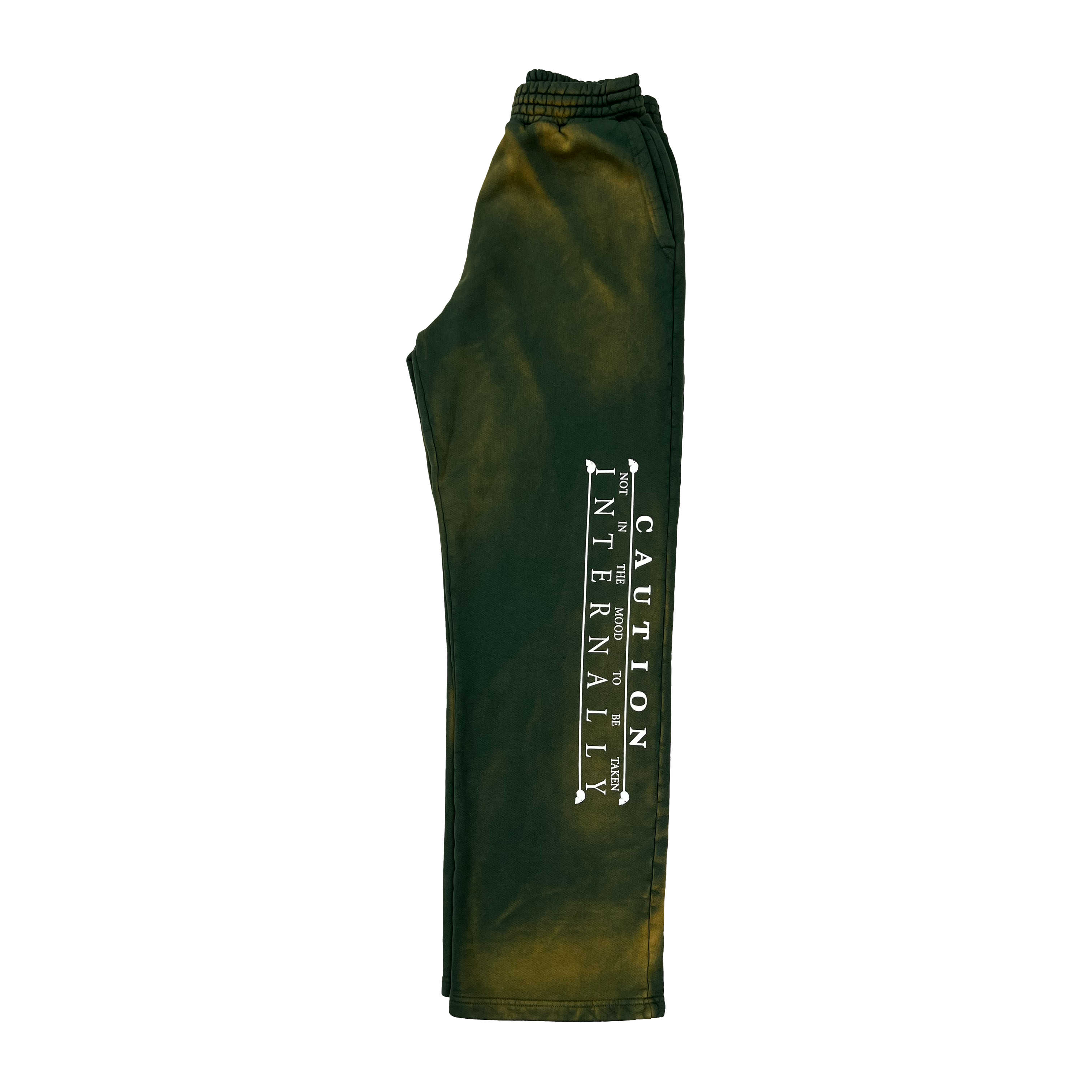 Caution Sweatpants | Green Acid Wash