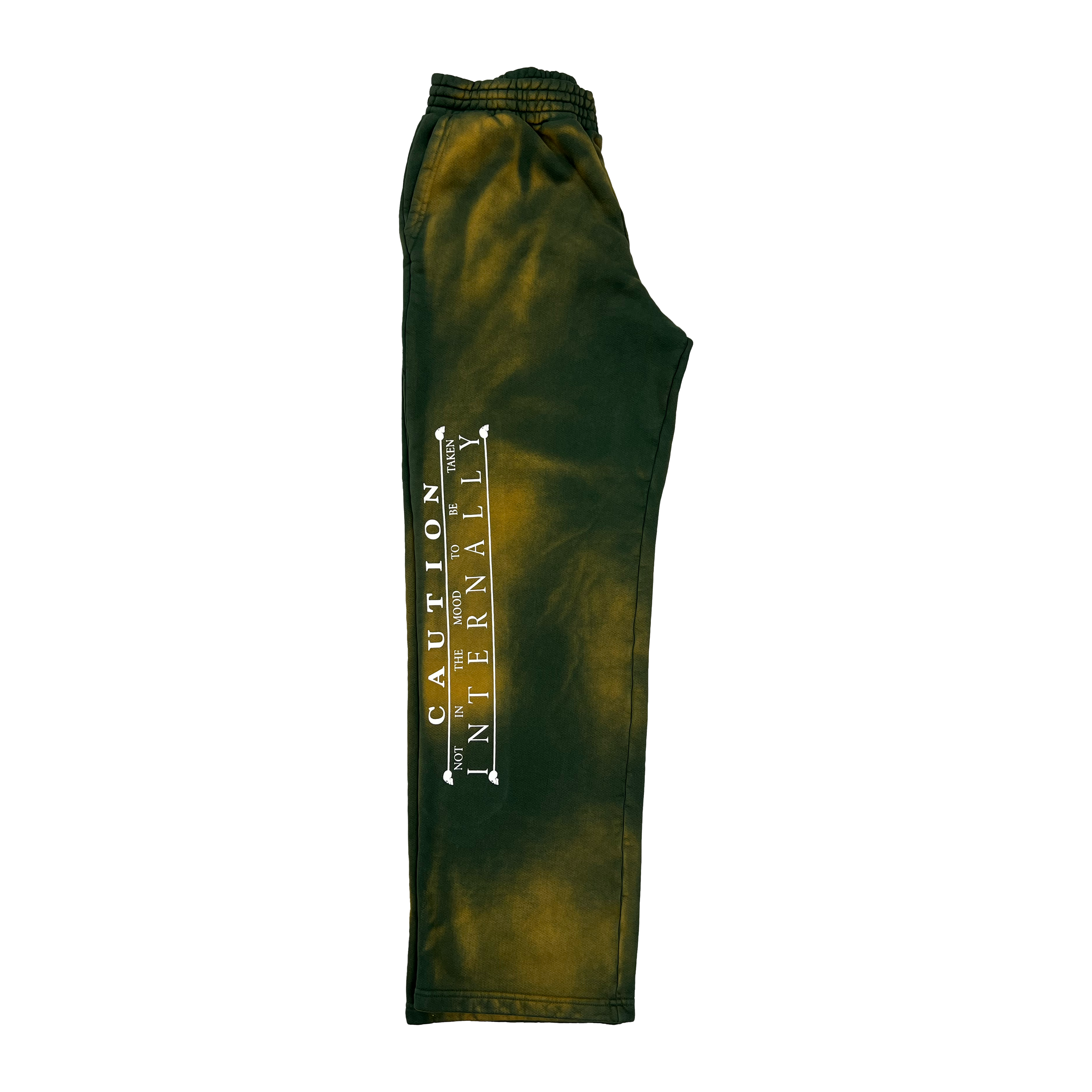 Caution Sweatpants | Green Acid Wash