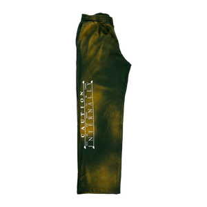 Caution Sweatpants | Green Acid Wash